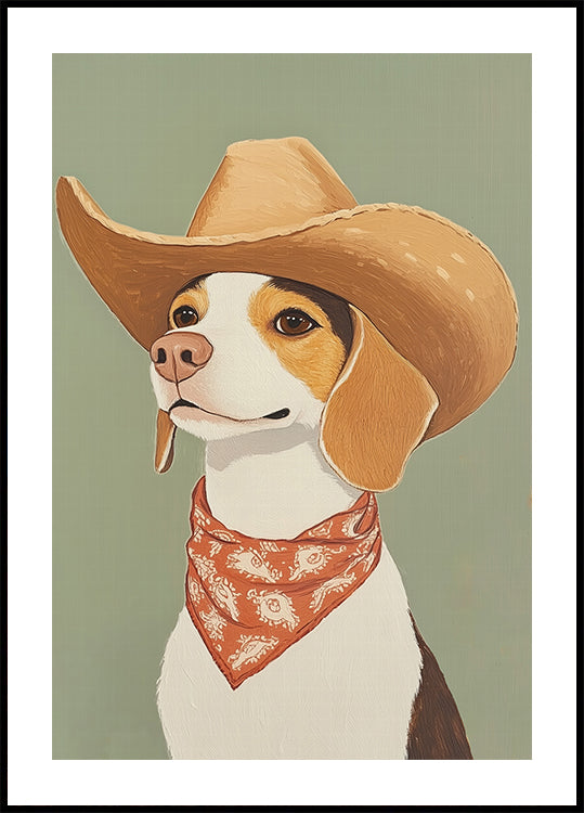 Chien Beagle Cowboy Poster
