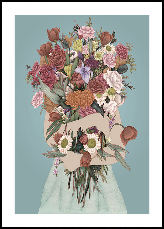 Grande affiche Rassembler un jardin sarcelle