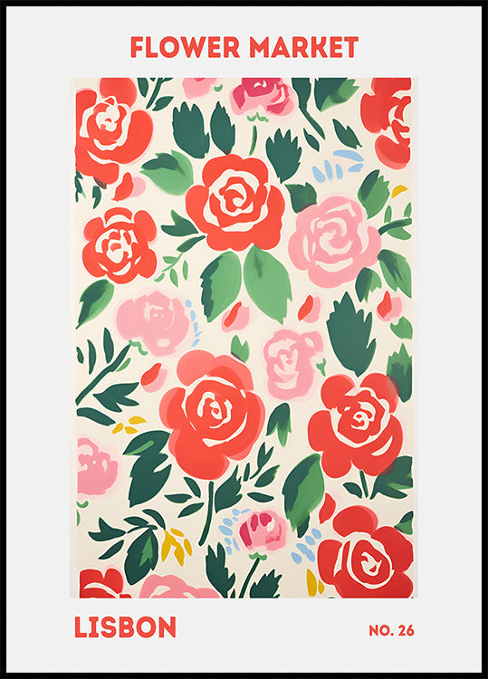 Marché aux fleurs de Lisbonne Poster