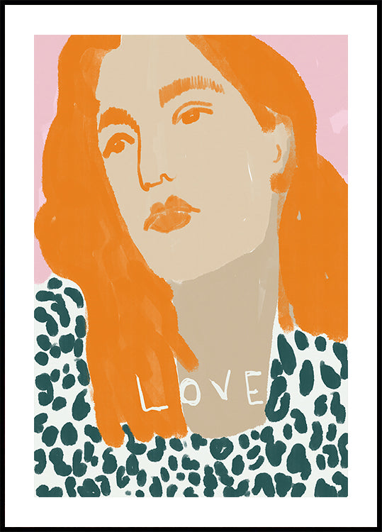 Portrait d'une femme aux cheveux orange Poster