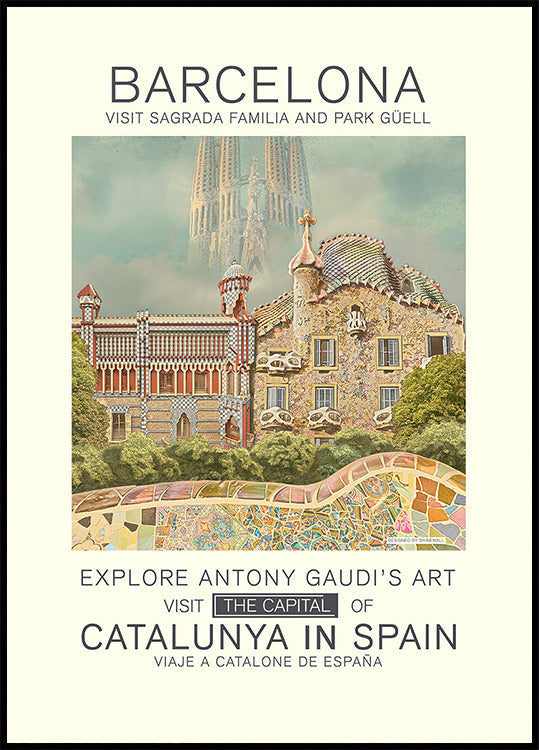 Impression de Barcelone Poster