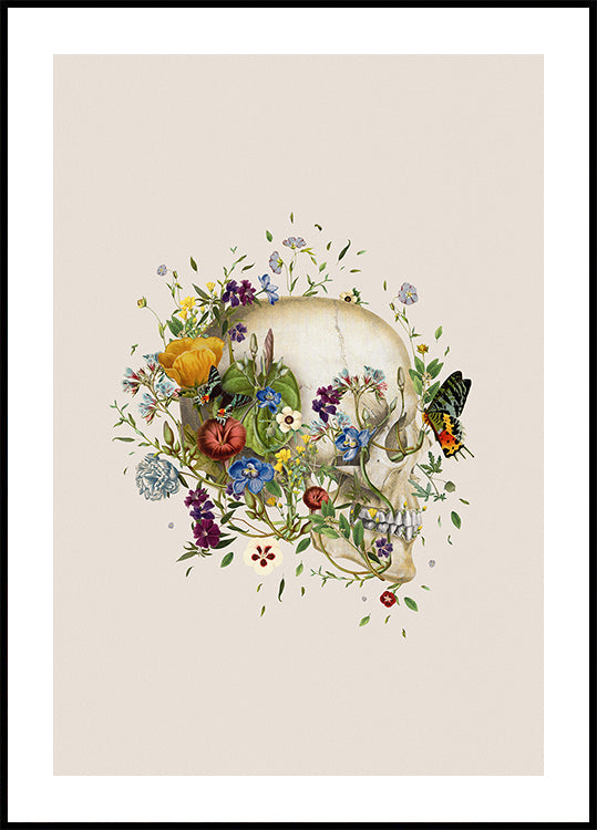 Crâne floral Poster
