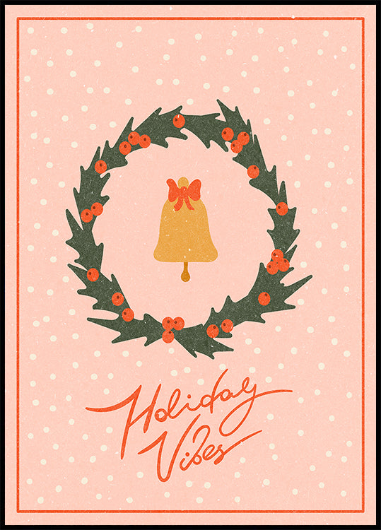 Poster Guirlande de Noël avec cloche et arc