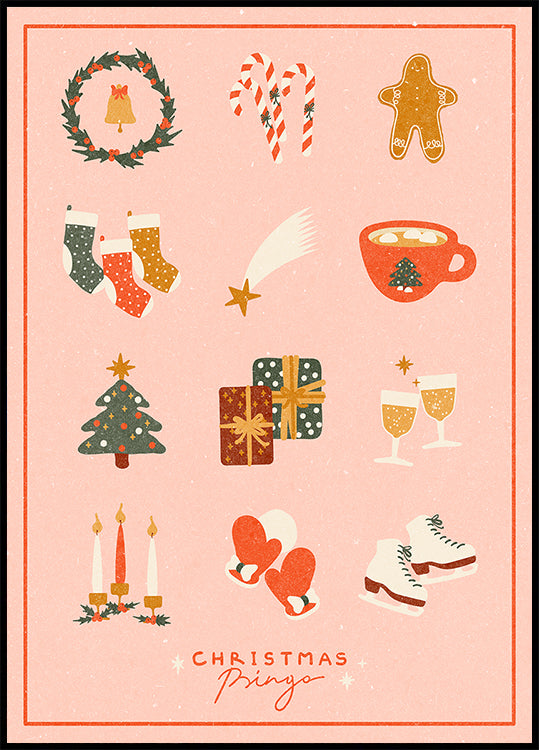 Affiche de bingo de Noël