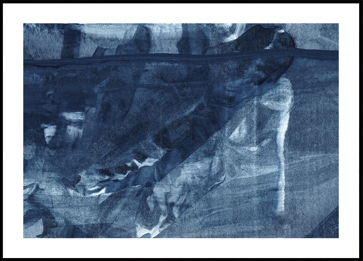 Poster Lignes verticales fluides de texture bleue