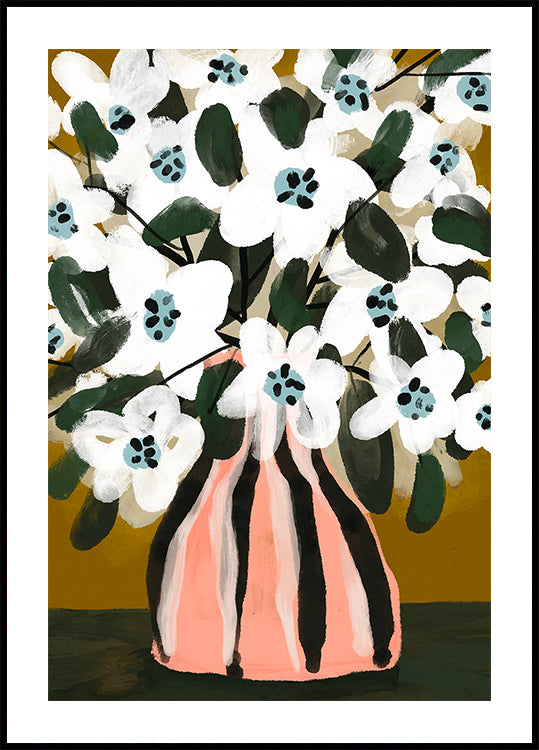 Rayures fleuries Poster