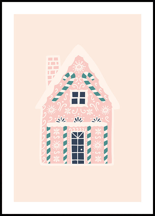 Maison de pain d'épice de Noël Poster