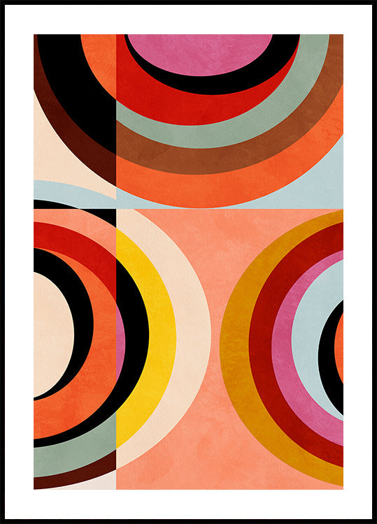 Couleurs chaudes Bauhaus Geometry3 Poster