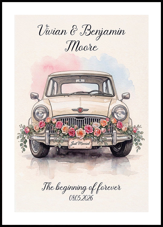 Affiche personnelle juste mariée