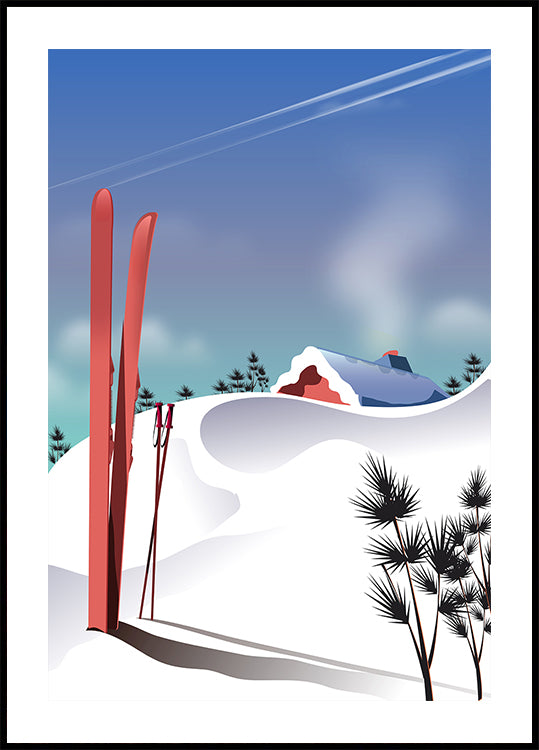 Affiche paysage de ski
