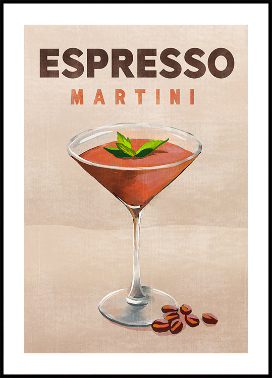 Affiche de décor de bar à cocktails expresso Martini