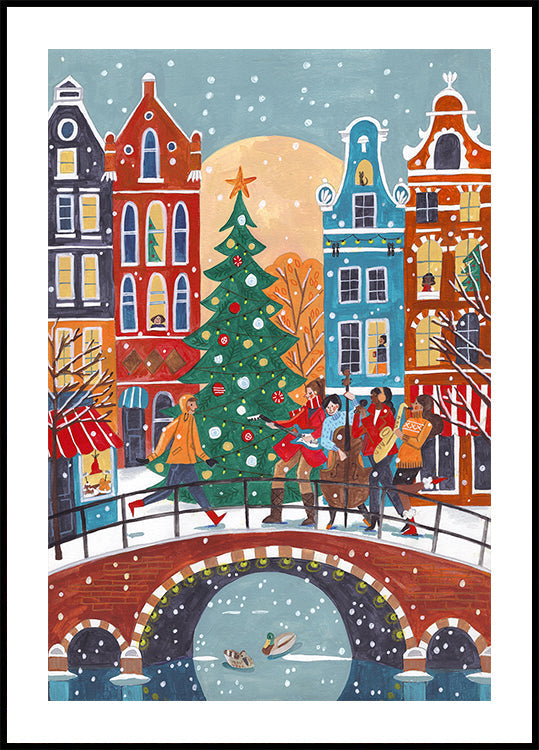 Chutes de neige à Amsterdam Poster