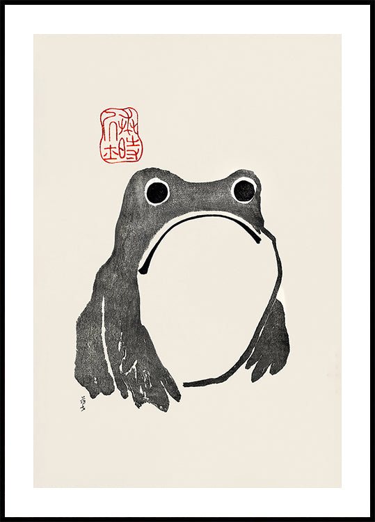 Grenouille grincheuse en noir Poster