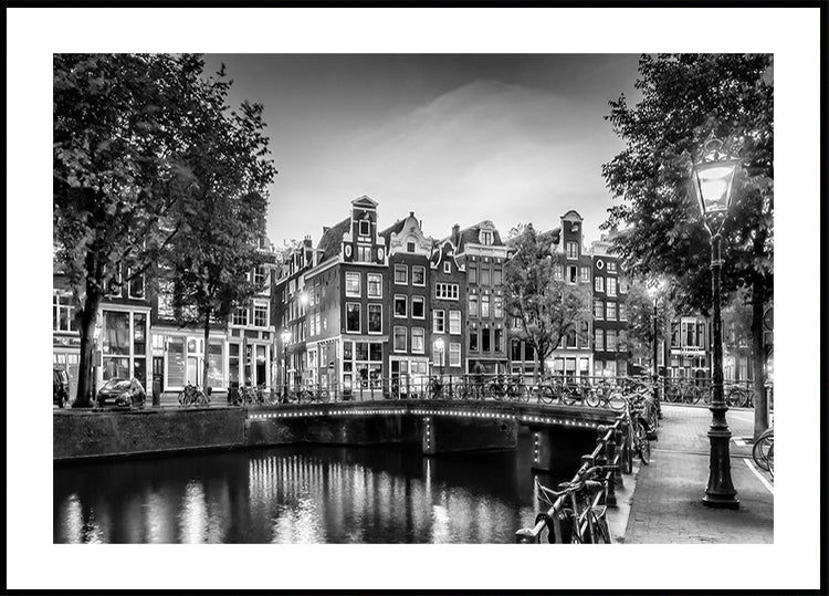 AMSTERDAM Impression idyllique de Single - Monochrome Poster