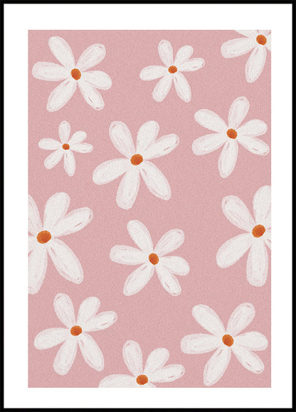 Affiche de petites fleurs blanches 