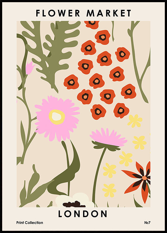 Marché aux fleurs de Londres Poster