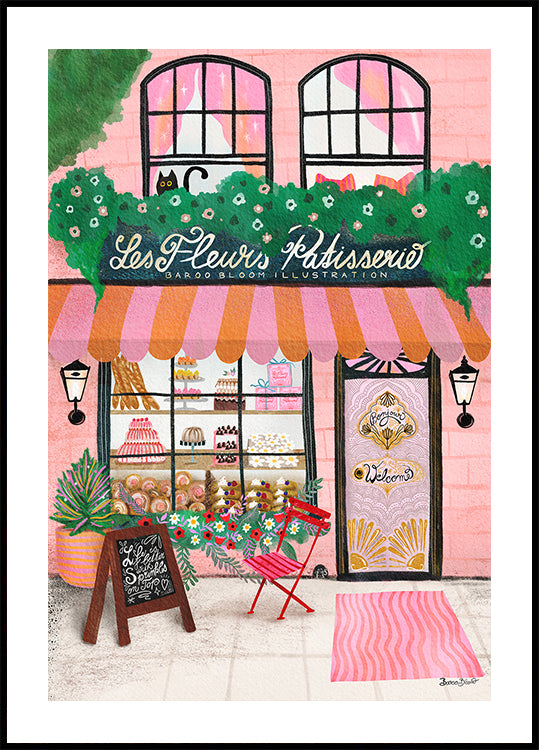 Affiche de devanture de magasin de pâtisserie