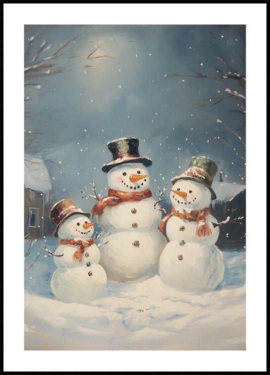 Famille de bonhommes de neige Poster