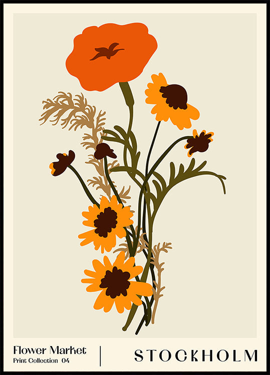 Marché aux fleurs. Stockholm Poster
