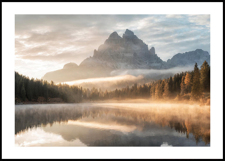 Affiche du lac de montagne en automne