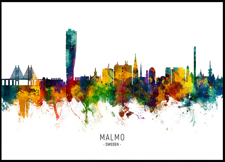 Malmö Suède Skyline Poster