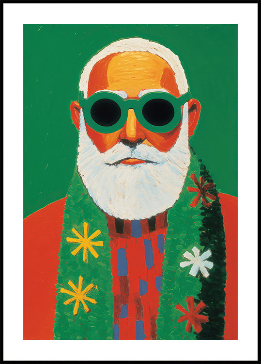 Affiche de style Père Noël ensoleillé