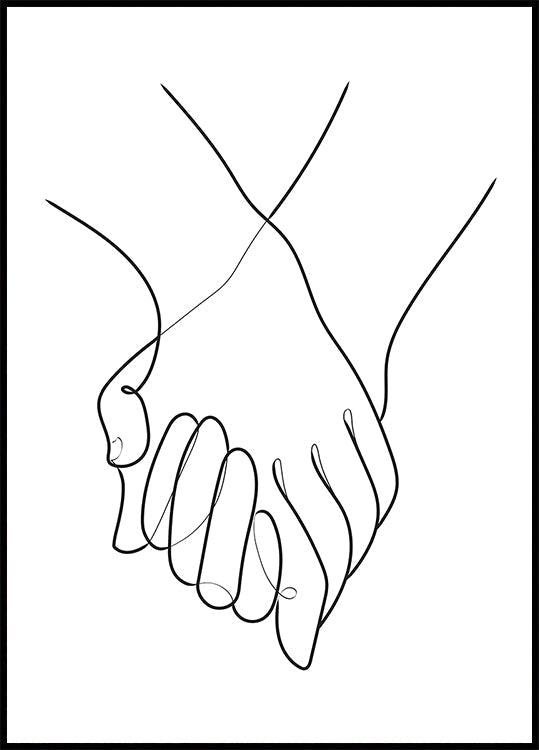 Tenir la main des lignes Poster