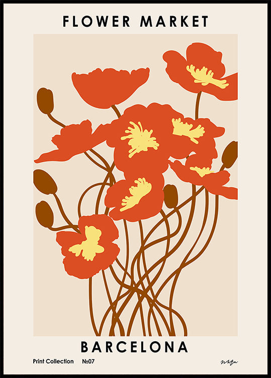 Marché aux fleurs. Barcelone Poster