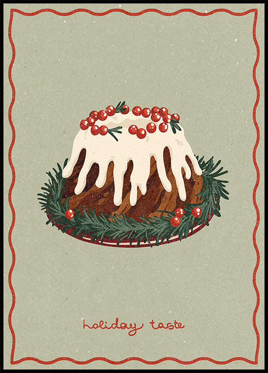 Gâteau de Noël. Affiche de goût de vacances