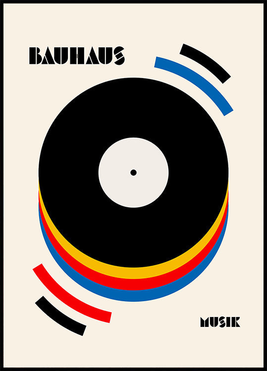 Illustration rétro de musique Bauhaus Poster