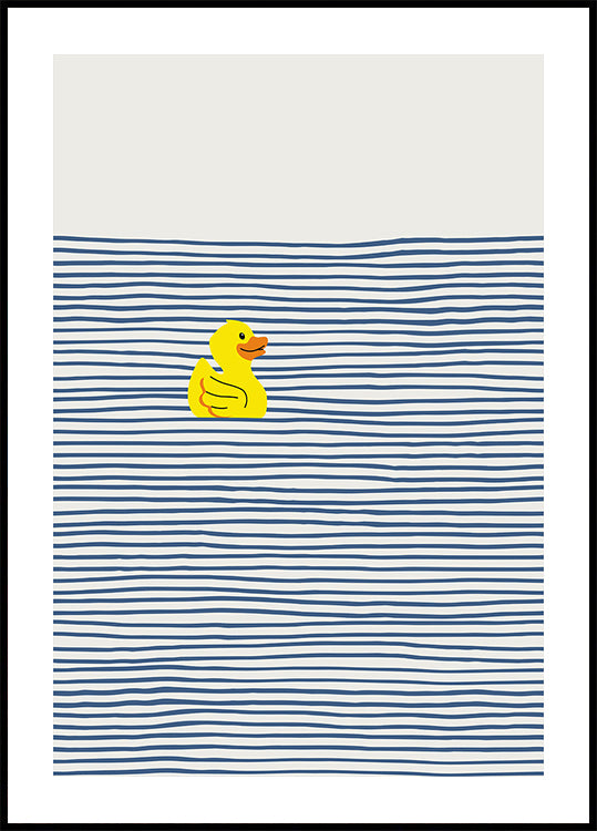 Canard jaune à flot Poster