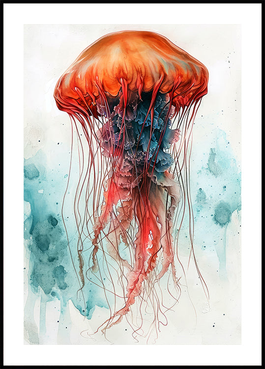 Art aquarelle animal Medusa Sea Life Poster