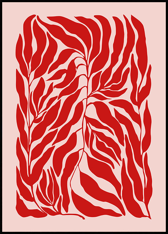 Harmonie des feuilles rouges Poster