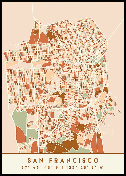 Cartes noires tons de terre 75 Poster