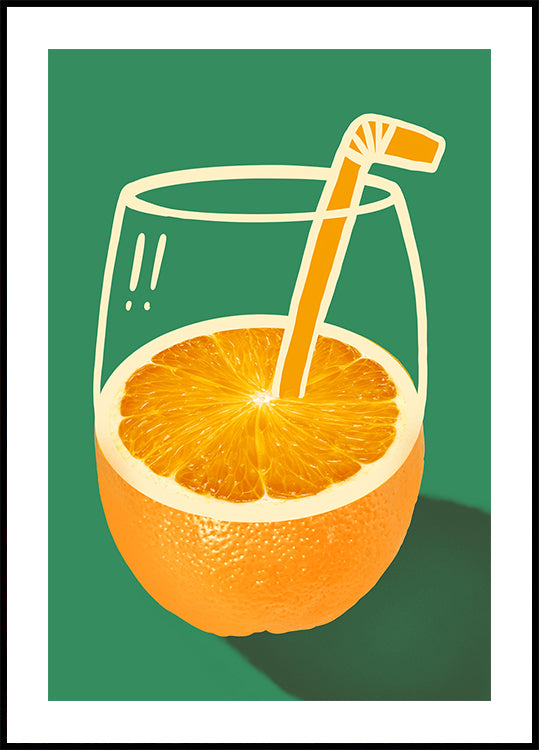 Orange vif intelligemment illustré Poster