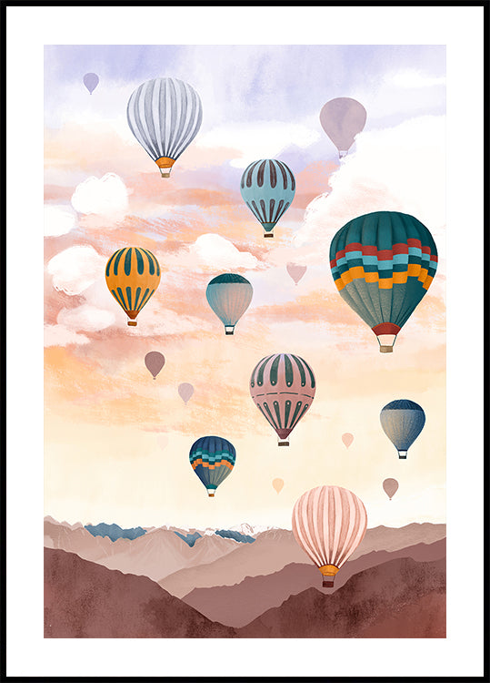 Ciel de montgolfière Poster