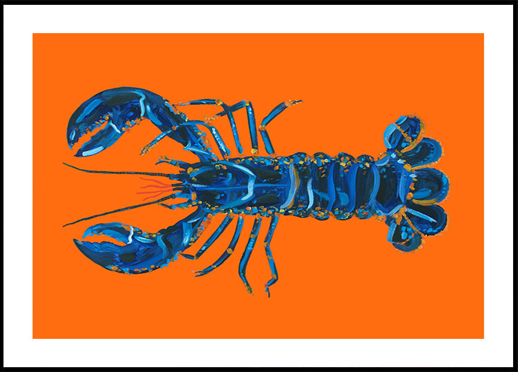 Homard sur orange Poster