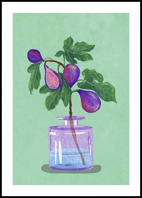 Branche de figue dans un vase Poster