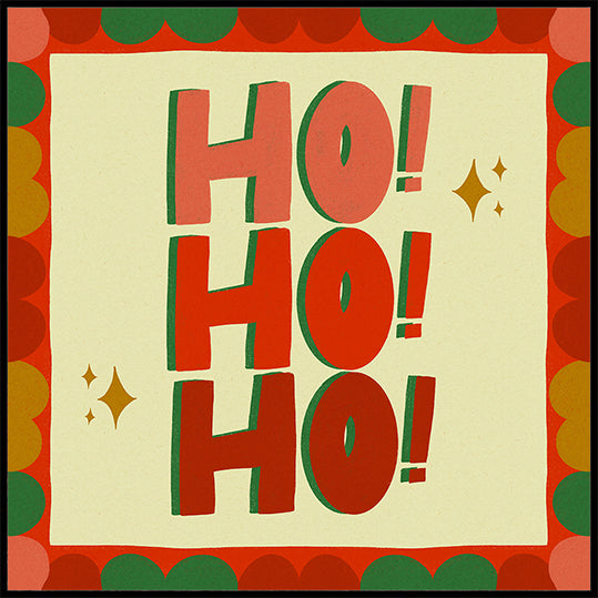 Illustration festive de Noël Ho Ho Ho (NOUVEAU)