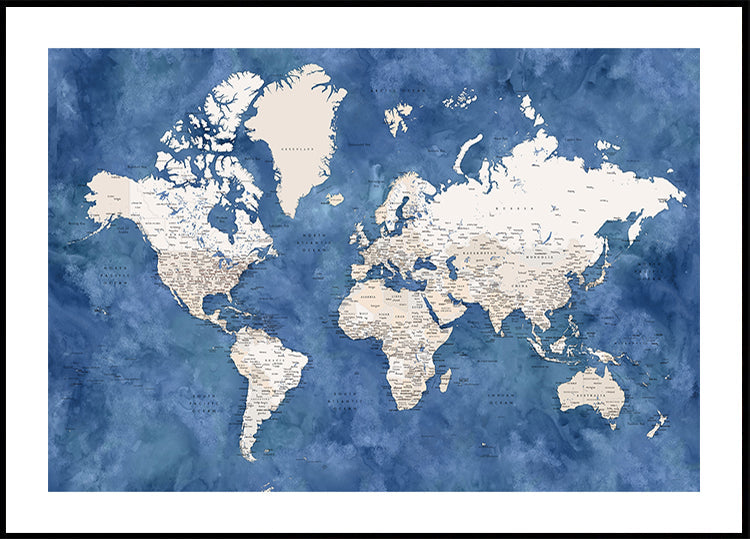 Carte du monde détaillée avec les villes, Sabeen (NOUVEAU)