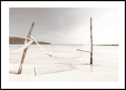 Affiche de hamac de plage tropicale 