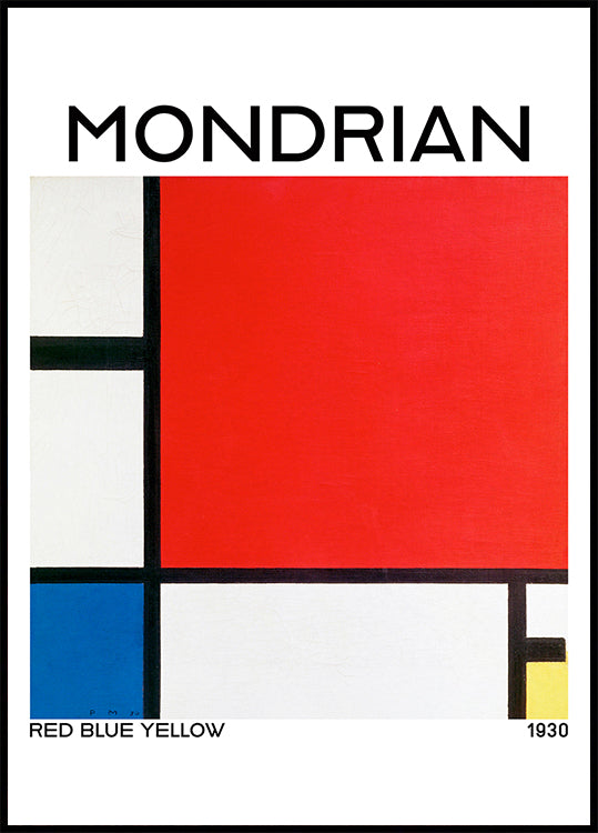 Composition avec rouge, bleu et jaune 1930 Poster