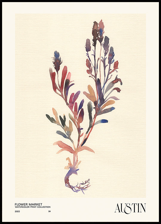Collection d'impressions à l'aquarelle. Marché aux fleurs - Austin