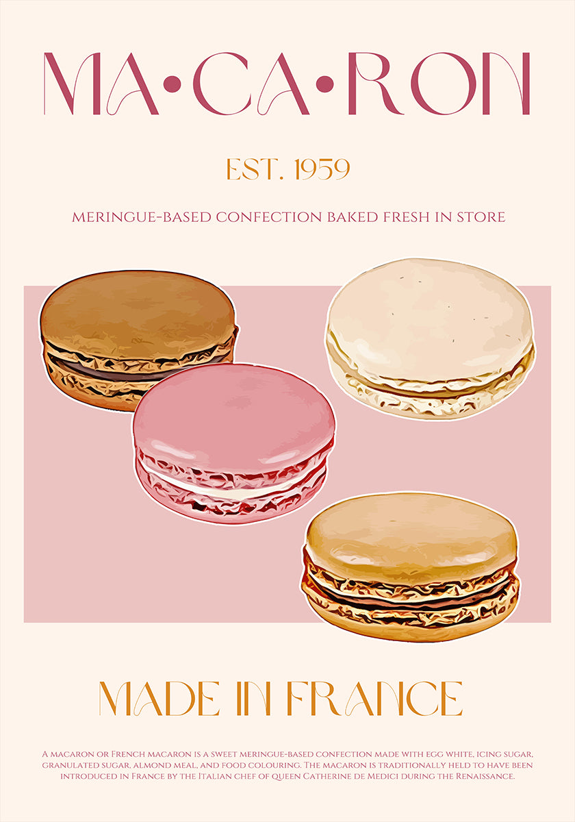 Délice macaron français Poster