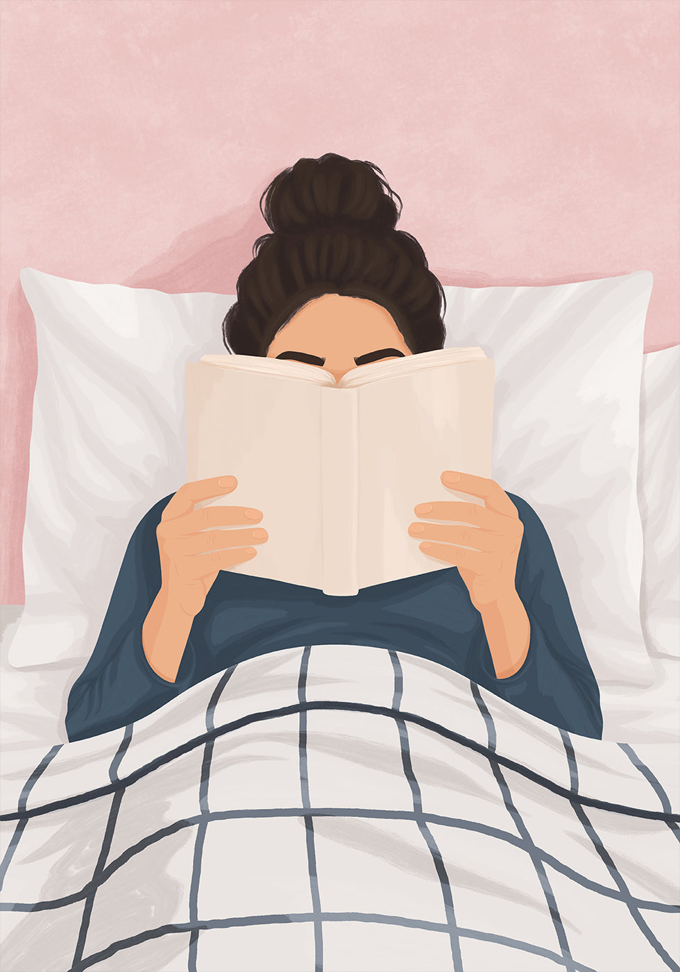 Fille lisant un livre Poster