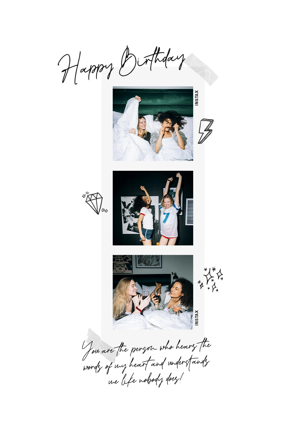 Happy Birthday Personalized Instax Collage Plakat - Posterbox