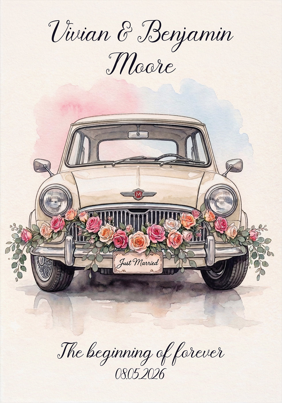 Affiche personnelle juste mariée