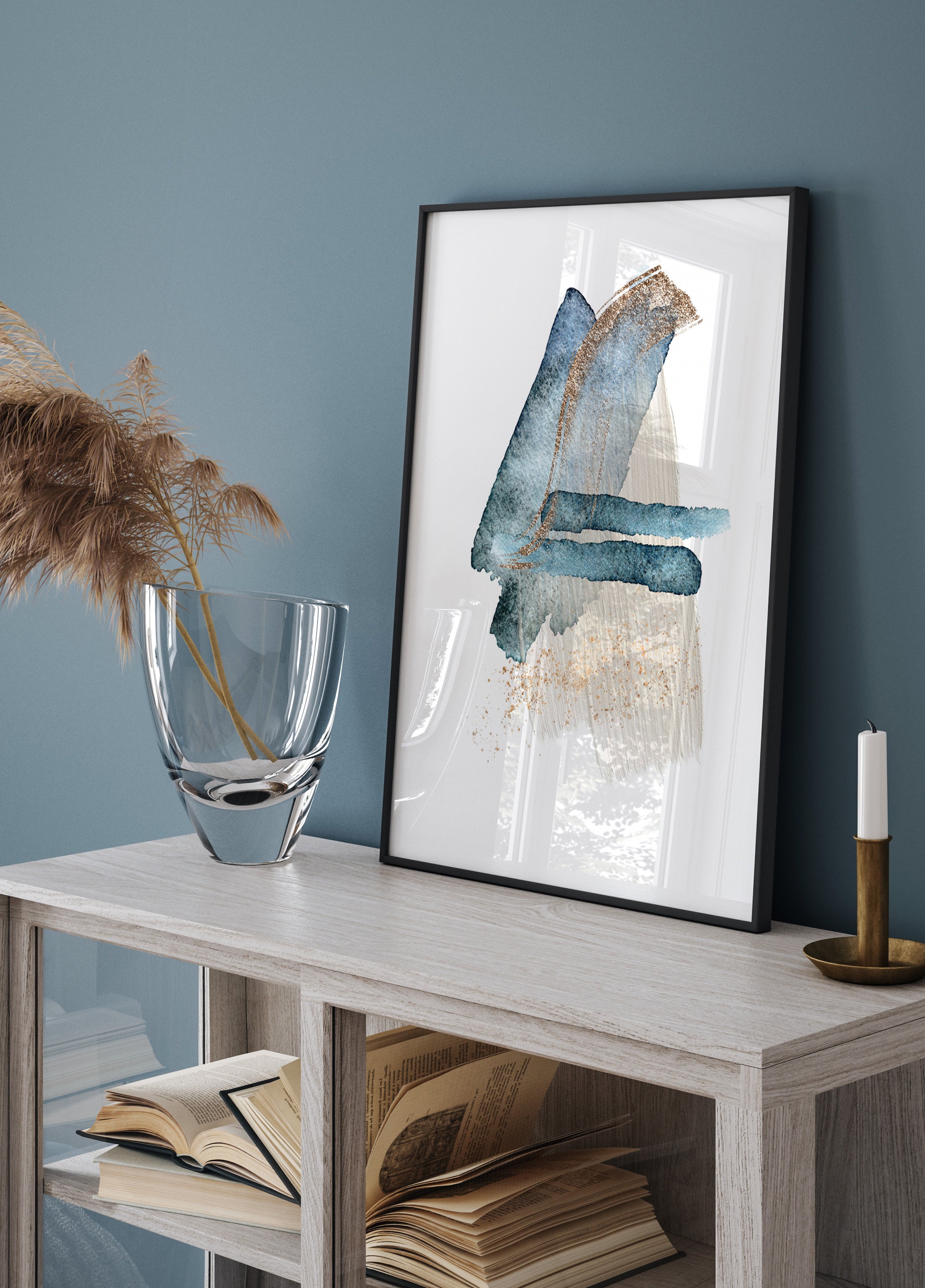 Traits modernes d'or bleu