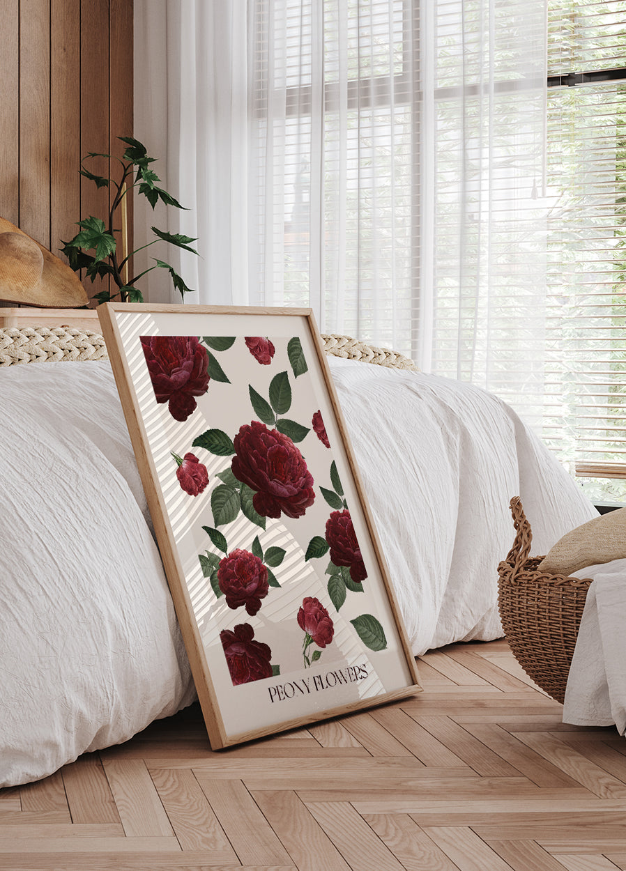 Affiche de fleurs de pivoine 