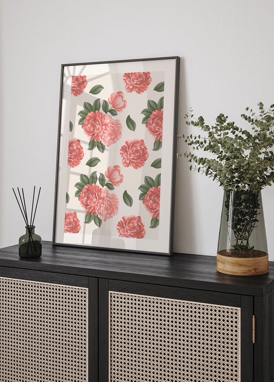 Peony Flowers Plakat - Posterbox.dk